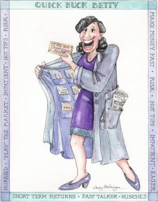 Wisdom with Wealth Quick Buck Betty Illustration